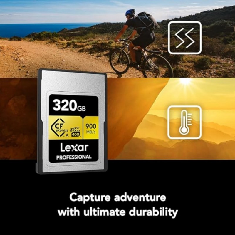 Lexar 320GB Professional CFexpress 2.0 Type A Card GOLD Series